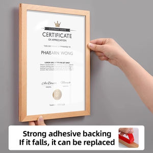 Support d'affichage de mur acrylique de <span class=keywords><strong>cadre</strong></span> de photo en bois solide breveté <span class=keywords><strong>sans</strong></span> clous de perçage - Product Image 3