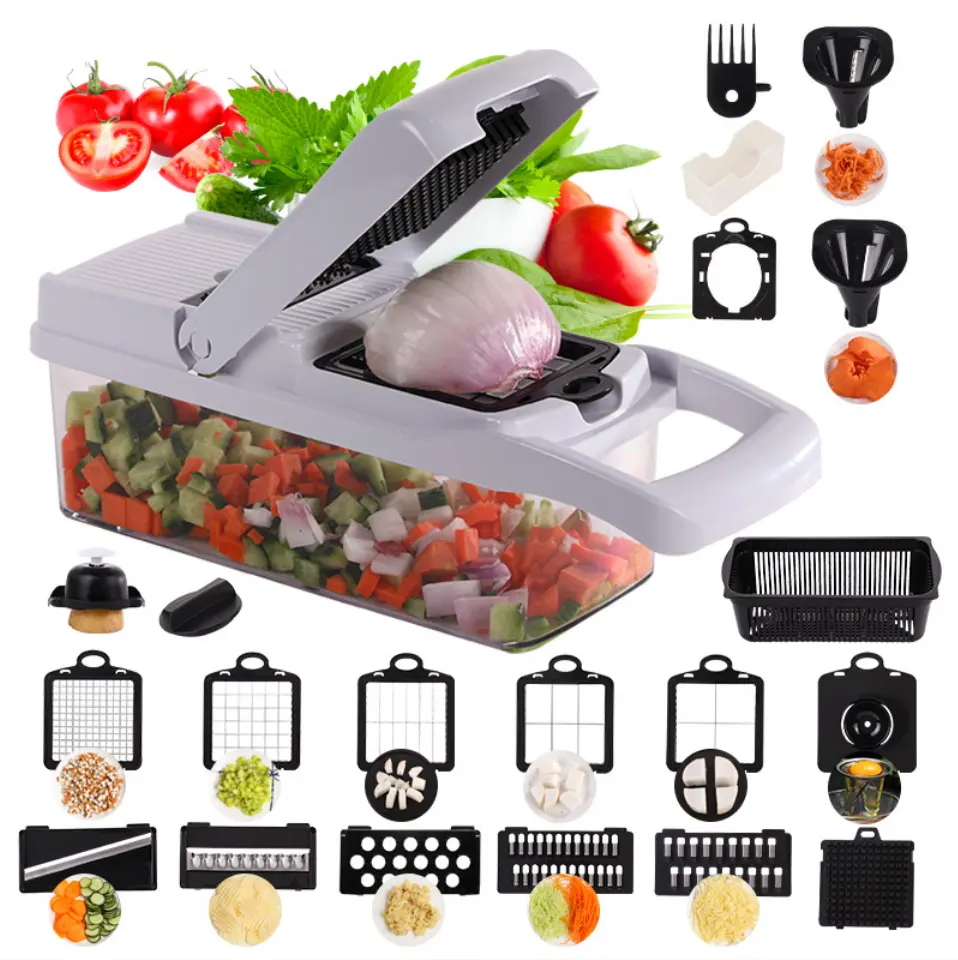 Amazon Hot Selling kitchen 22 in 1 Manual Vegetable Chopper Slicer Fruit Potato Onion Cutter Vegetable Cutter