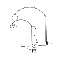 Lampadaire LED moderne à courbe arquée, base en marbre chromé, idéal pour le salon - Vente chaude