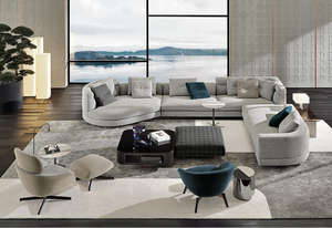 أريكة الاسكندر ذات تصميم عصري إيطالي ، نظام مقاعد لغرفة المعيشة من قطاعات للمنزل والمول والشقة والنادي والفندق - Product Image 4