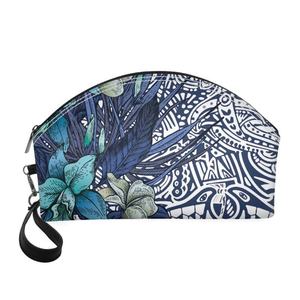 Borsa cosmetica all'ingrosso Samoa polinesia Plumeria sublimazione Vintage borse con Zip cosmetici da viaggio Casual stampa personalizzata borsa per il trucco - Product Image 3