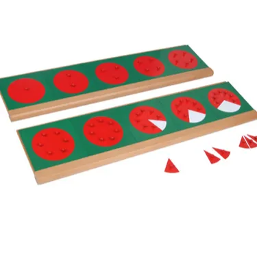 Frühes Lernen Lehrmittel Montessori Mathe Metall materialien Holz Lernspiel zeug Metall fraktion Kreise mit Ständern