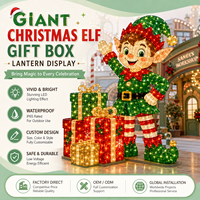 Lebensgroße Weihnachtself-Geschenkbox-Laterne für Kommerzielle Feiertagsdekoration