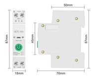 Interruptores Inteligentes WIFI 1P+N de Alta Calidad con Pantalla y Control Remoto, Monitoreo de Medición, 90V-260V