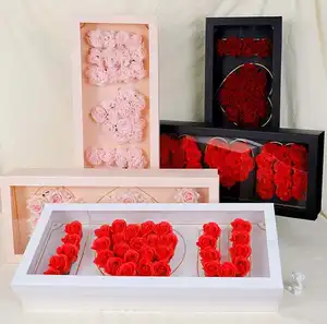 Flower Box Preserved Rose Floral Mothers Day Heart Wholesale Square Flowers Boxes For Bouquets Package