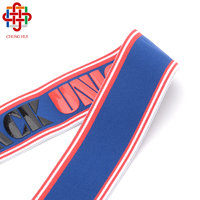 Étiquette imprimée 3D personnalisée en silicone Bande élastique souple en jacquard tricoté en polyester pour sous-vêtements Boxer Shorts Ceinture