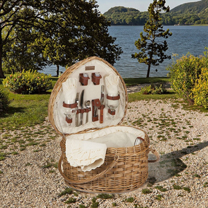 High Quality <b>Small</b> Woven Willow Eco-Friendly Multifunction Storage Picnic <b>Basket</b> for Heart Outings - Product Image 3