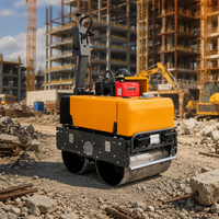 Nouveau Mini-Rouleau Compresseur Hydraulique de 0,6 Tonne avec Moteur Diesel Changchai, 30 kN, Double Tambour Vibratoire pour Sol et Asphalte Renforcé
