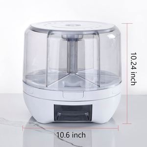 Household 360-Degree Rice Dispenser <b>Kitchen</b> Moisture-Proof 6-Grid Rotating Eco-Friendly 10-20L Food Grain Cereal <b>Storage</b> <b>Box</b> - Product Image 3