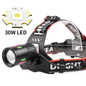 Linterna frontal LED recargable de 30W con batería 18650 para pesca nocturna al aire libre e iluminación de aventura - Product Image 1