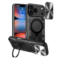 Pour Apple iPhone 11 12 13 14 15 16 Pro Max 17 Air Pushing Window Support magnétique antichoc Housse de téléphone portable