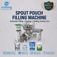 Machine de remplissage et de bouchage automatique de sachets Doypack Orshang en promotion avec alimentateur de bouchons automatique et servomoteur – Ligne de production