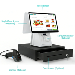 Sistema POS Bianco Cassa Efficiente per Gestione Aziendale Touch Screen Terminale POS Windows con Stampante Sistema POS Tutto in Uno - Product Image 4