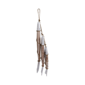 Decorazione da parete in legno con 3 pesci su corda, stile costiero, per bagno, ufficio, soggiorno - Product Image 3