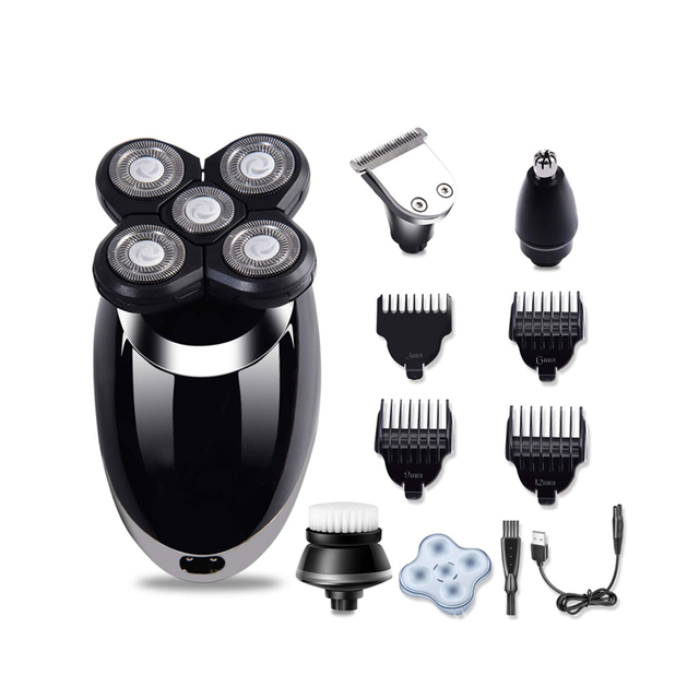 4 in 1 Cordless Bald Head Shaver Waterproof USB Rechargeable Electric Shaver