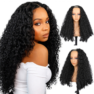 <span class=keywords><strong>Parrucca</strong></span> <span class=keywords><strong>Afro</strong></span> Ricci a V di Alta Qualità per Donne, 24 Pollici, in Fibra Sintetica Resistente alle Alte Temperature, con Rete Elastica - Product Image 1