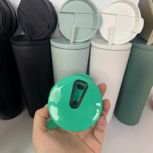 Nuova Tazza in Acciaio Inox a Doppia Parete da 16 Oz, 20 Oz, 24 Oz con Doppio Coperchio, Bottiglia d'Acqua Isolata, Tazza da Caffè Antigoccia - Product Image 6