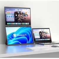 Moniteur portable double écran 18,5 pouces 100% SRGB 250 nits 1920 x 1080 avec haut-parleurs