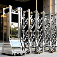 Portail de sécurité télescopique électrique rétractable automatique en alliage d'aluminium robuste à commande à distance pour campus, villa, usine
