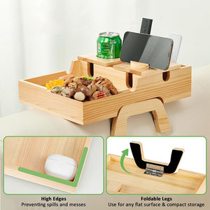 Wdf सोफे आर्मरेस्ट टेबल सोफे आर्मरेस्ट टेबल सोफा आर्म क्लिप के साथ साइड टेबल पर 360 डिग्री घुमाया गया - Product Image 2