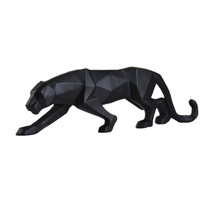 Statua Moderna Astratta Geometrica di Leopardo, Scultura Artigianale in Resina di Pantera, Decorazione per la <span class=keywords><strong>Casa</strong></span>, Statuetta Animale - Product Image 1