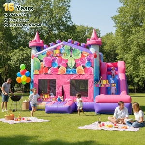 Castillo Inflable Rosa <span class=keywords><strong>y</strong></span> Morado con Tobogán <span class=keywords><strong>y</strong></span> Aro <span class=keywords><strong>de</strong></span> Baloncesto, <span class=keywords><strong>de</strong></span> PVC, para Niños, Ideal para Alquiler en Fiestas - Product Image 1