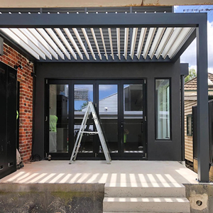 <span class=keywords><strong>Pergola</strong></span> <span class=keywords><strong>bioclimatique</strong></span> moderne intelligente électrique rétractable en aluminium imperméable pour extérieur, toit à lames orientables, cour, jardin, loisirs - Product Image 4