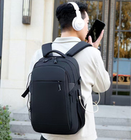 Sac à dos pour homme tendance personnalisé, multifonctionnel, imperméable, sac pour ordinateur portable, sac à dos d'affaires pour ordinateur portable 15 pouces avec USB