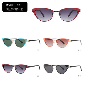 Gafas de sol tipo ojo de gato para mujer, montura roja, lentes degradadas, 100% protección UV, protección solar para adultos - Product Image 3
