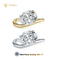 Bague argent sterling S925 sertie d’une moissanite taille coussin de 1 ct bijou plaqué or, alliance de fiançailles et de mariage