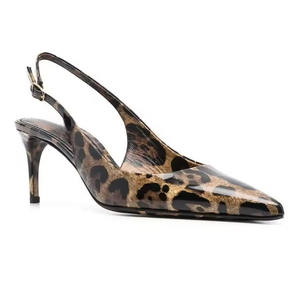 Роскошные привлекательные лакированные кожаные элегантные узкие туфли-лодочки на каблуке с острым носком, модные туфли-лодочки с леопардовым принтом для женщин - Product Image 5