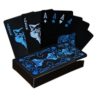 Jeu de cartes pour Poker en PVC, nouvelle qualité, lisse, imperméable, noir, plaqué or, cadeau créatif, résistant, jeux de société, personnalisés, nouvelle collection