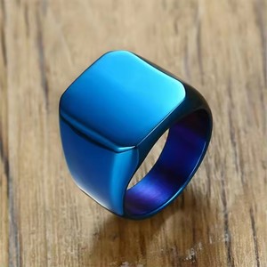 Bague Chevalière Carrée en Acier Inoxydable Personnalisable avec Logo, Gravure Plate pour Homme, Cadeau de Mariage ou de Fête - Product Image 3