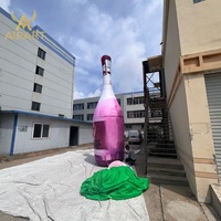 Modèle de bouteille de vin gonflable géante personnalisée, grande sculpture de bouteille de boisson gonflable pour la promotion de la marque et la publicité