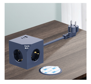 Customization Household 3 Outlets Resistant Material Power Strip With 3 PD 20W <b>Usb</b> Ports for Desk Universal Power Strip - Product Image 1