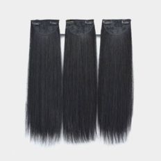 3 pz chiusura in pizzo nero HD extension per capelli da donna lunghe 8 pollici con Yaki diritta allentata acconciatura parziale crespo - Product Image 1
