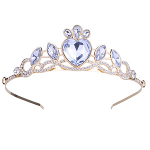 Couronne de luxe en strass pour anniversaire, en alliage électroplaqué, style Princesse, avec motifs Cœur et Étoile, pour Fêtes et Mariages - Product Image 5
