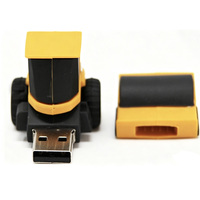 Clé USB personnalisée en PVC 3D en forme de rouleau compresseur, clé USB véhicule d'ingénierie, clé USB promotionnelle avec logo personnalisé