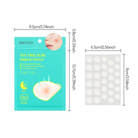 BREYLEE Patchs anti-acné hydrocolloïdes invisibles pour la nuit avec acide salicylique et huile d'arbre à thé