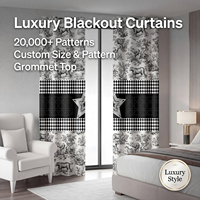 Rideaux occultants noirs et blancs à monogramme oblique, motif géométrique de luxe, panneaux de fenêtre pour salon et chambre à coucher