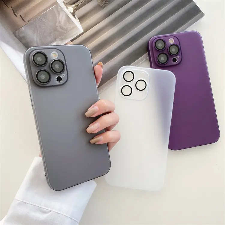 Ultra Thin Frosted Camera Lens Protector Hard PC Cover Shockproof Matte Phone Case For iPhone 14 13 Pro Max