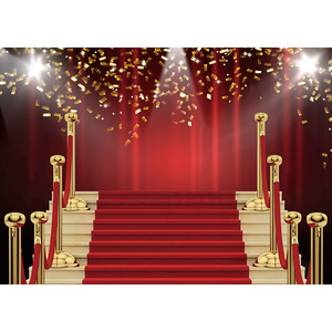 Telón <span class=keywords><strong>de</strong></span> Fondo Rojo para Fotografía <span class=keywords><strong>de</strong></span> Cine, Alfombra Roja, Fondo para Premios con Cintas Doradas, Graduación, Baile <span class=keywords><strong>de</strong></span> Graduación, Fiesta <span class=keywords><strong>de</strong></span> Cumpleaños - Product Image 5