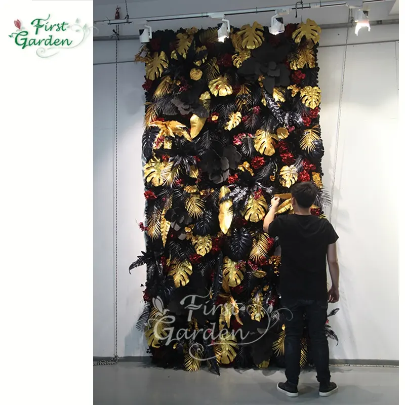 Черная Золотая черепаховая листья искусственная зеленая стена для украшения стен вертикальный садовый книжный магазин ресторан и другие места