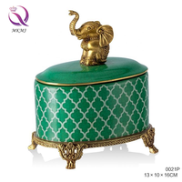 Laiton classique avec porcelaine main Art ovale boîte à bijoux chambre commode boîte de rangement pour fille enfants autre décoration de la maison