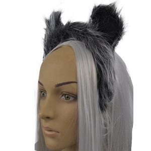 Manwu usine peluche gris <span class=keywords><strong>loup</strong></span> Cosplay Prop oreilles bandeau avec queue pour Halloween fête Anime Festival et autres événements spéciaux - Product Image 4