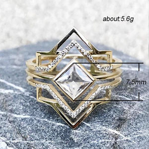 Anello Esagramma alla Moda, Design Geometrico Minimalista ed Elegante, Gioiello da Donna per Uso Quotidiano - Product Image 3