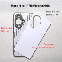 Étuis de téléphone de sublimation vierges de PC de TPU 2d d'approvisionnement d'usine avec la plaque en aluminium pour Huawei Nova 11 Pro