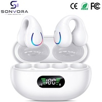 Écouteurs intra-auriculaires YYK-Q71 avec affichage LED, clip d'oreille, écouteurs de sport, réduction de bruit intelligente ENC, faible latence de 28 ms, étanches IPX7