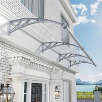 Panneaux en polycarbonate anti-UV, support en plastique, auvent DIY avec gouttière