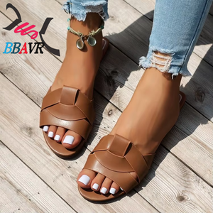 Sandalias Planas de Verano 2025 con Punta Abierta para Mujer, Tallas Grandes, Cómodas, Antideslizantes, Transpirables para la Playa - Product Image 2
